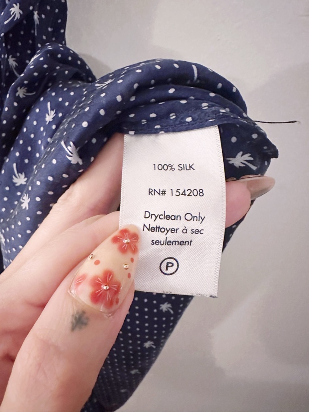 HVN by Harley Viera-Newton Polka Dot Palm Tree Silk Maxi Sleeveless Dress Navy - Picture 4 of 6
